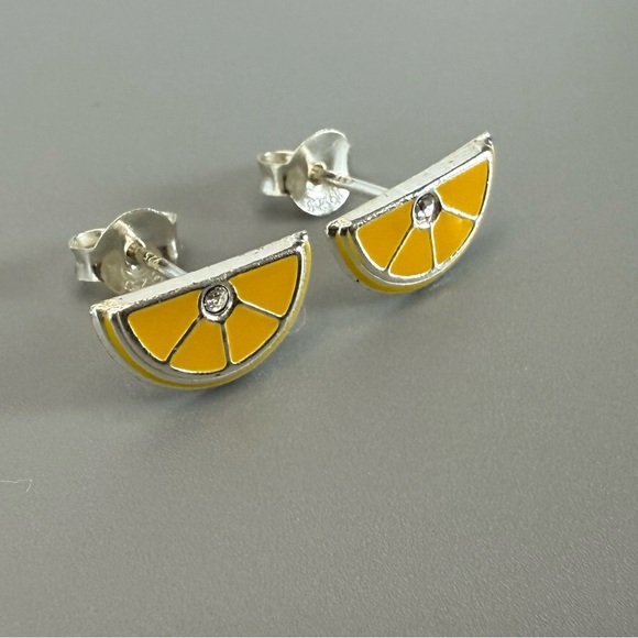 Sterling Silver Cubic Zirconia Lemon Ear Studs - Picture 10 of 13